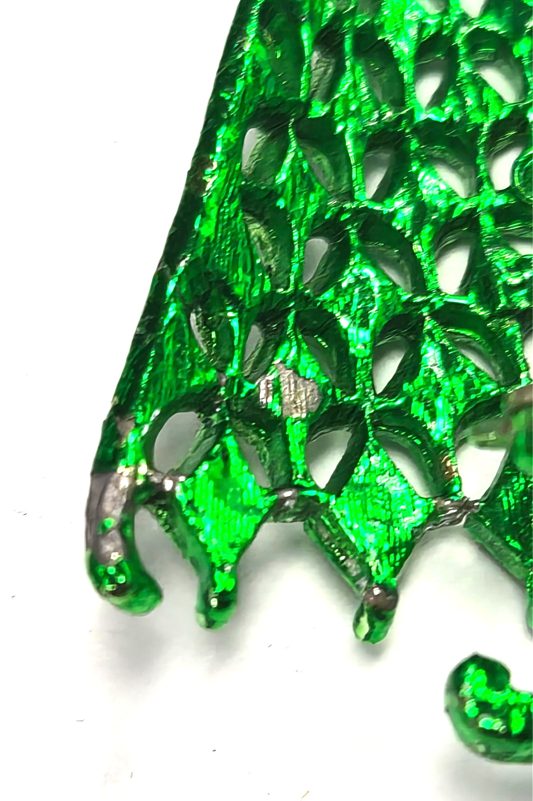 Vintage 70’s Signed MYLU Green Enamel & Rhinestone Christmas Tree Pin / Brooch