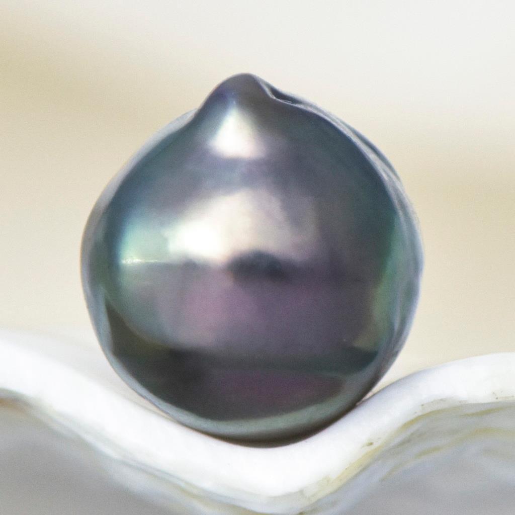 5.45 cts Tahitian South Sea Pearl 10.23mm Charcoal Black Baroque 1.09g undrilled