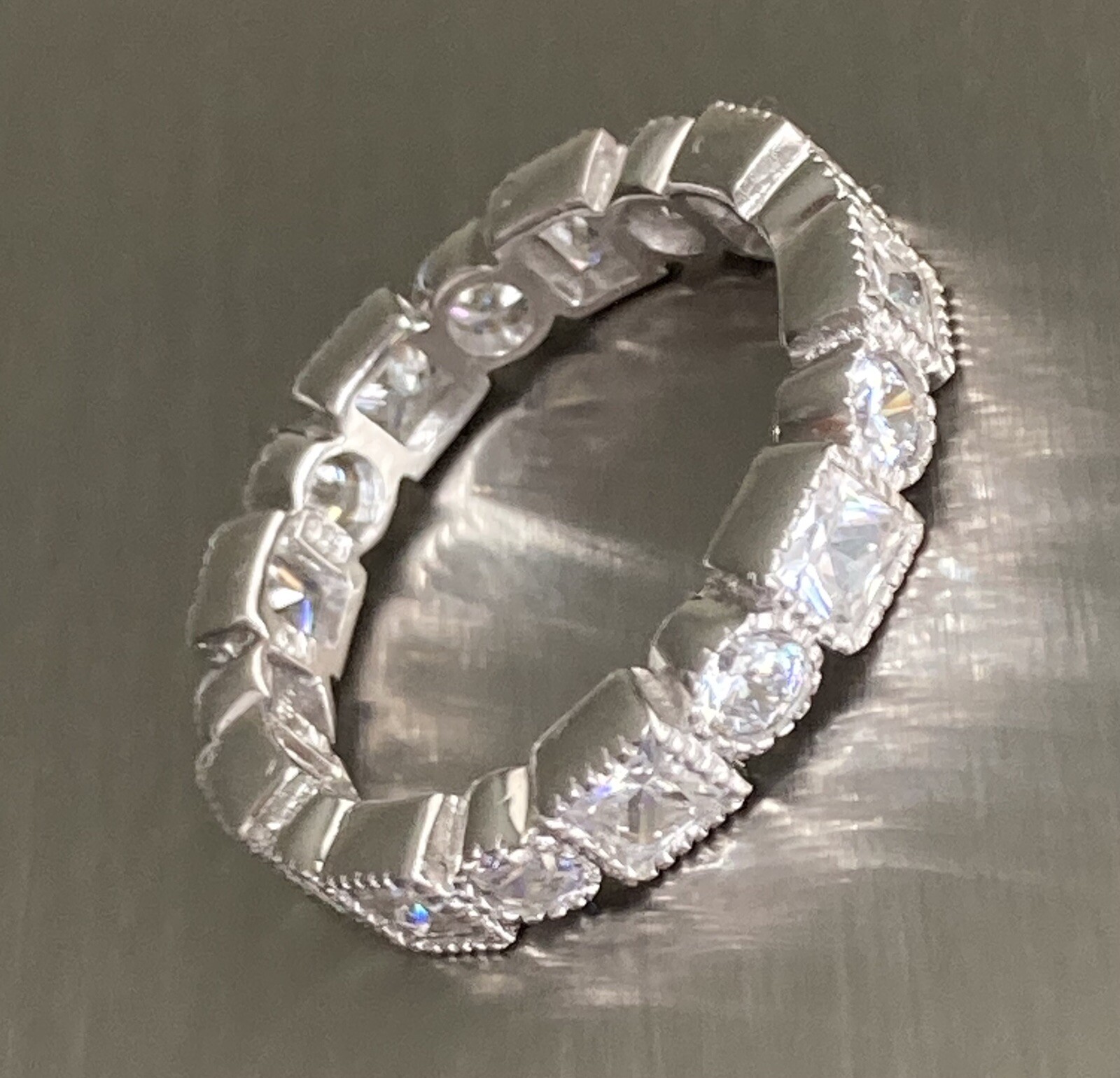 Fuzion Creation FZN Sterling Silver Cubic Zirconia Band Ring 925 Size 9 4.15g