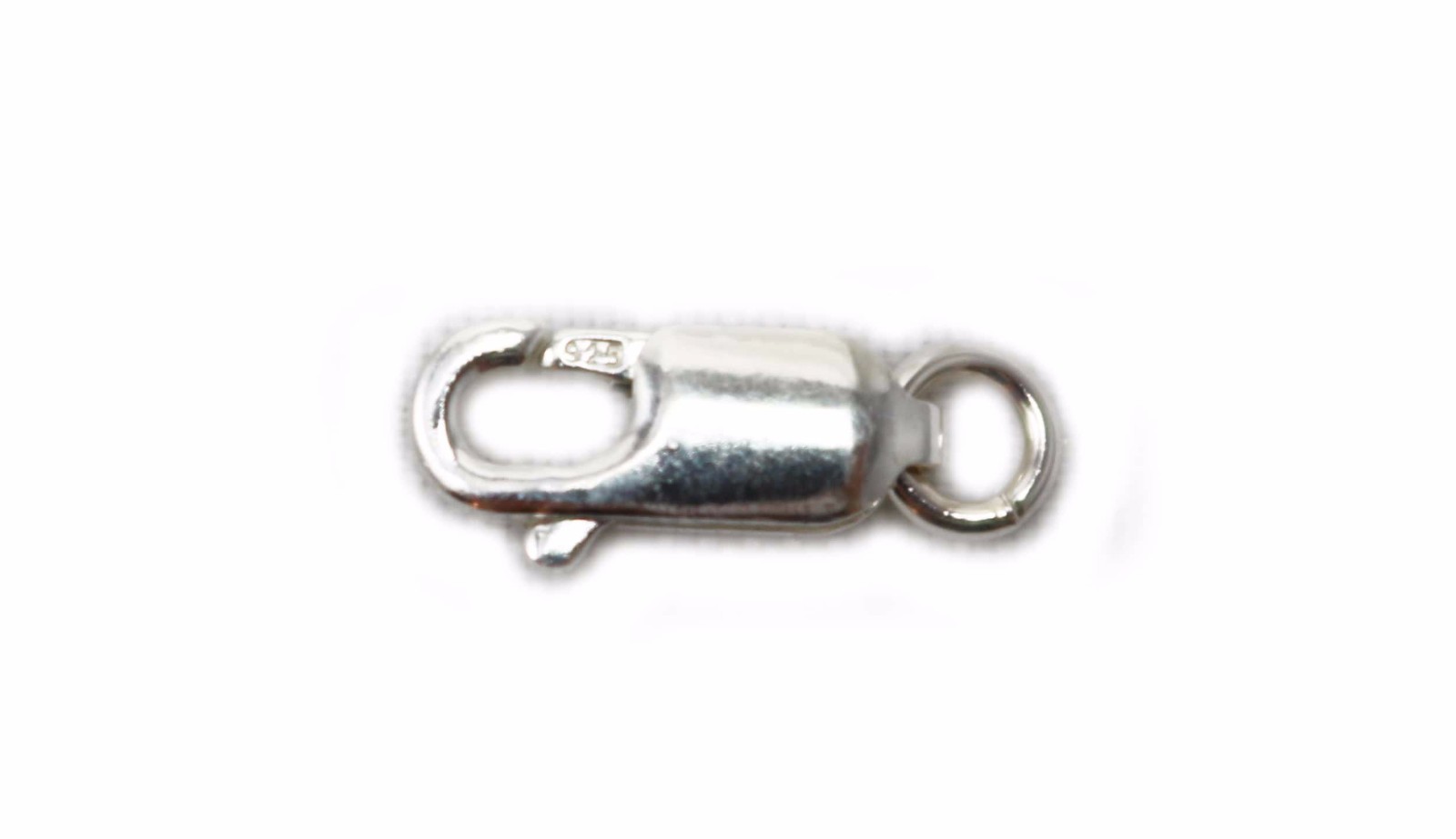 925 Sterling Silver Oval Lobster Clasp with Ring 10.5 12.4 14.5 16.8 19.2 22.9mm
