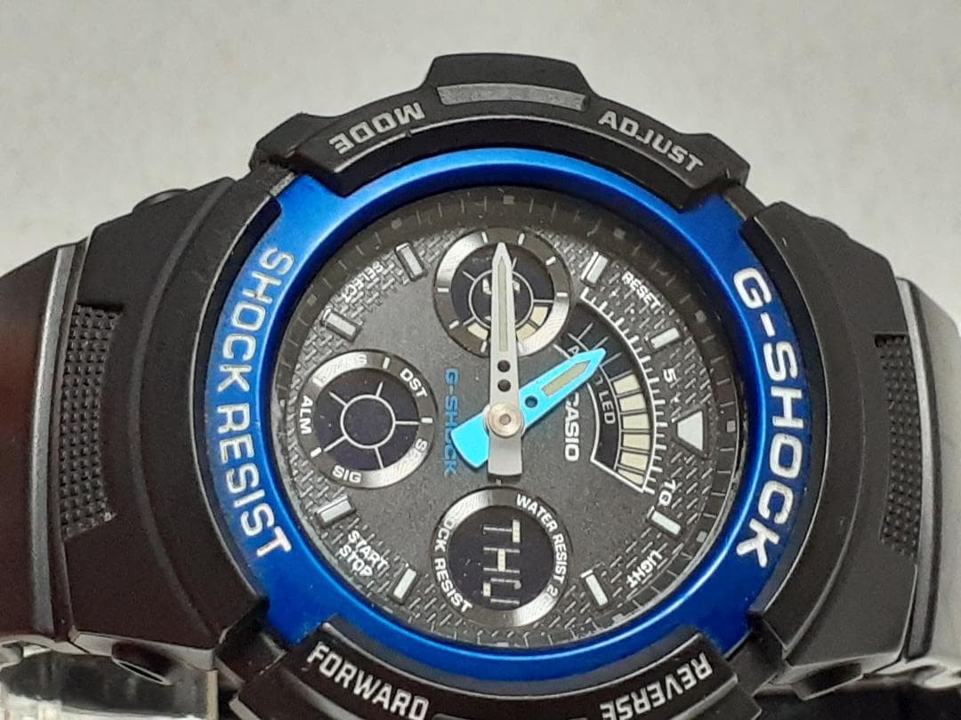 [Battery replaced, working condition] Casio G-SHOCK AW-591 Blue Analog-Digital W