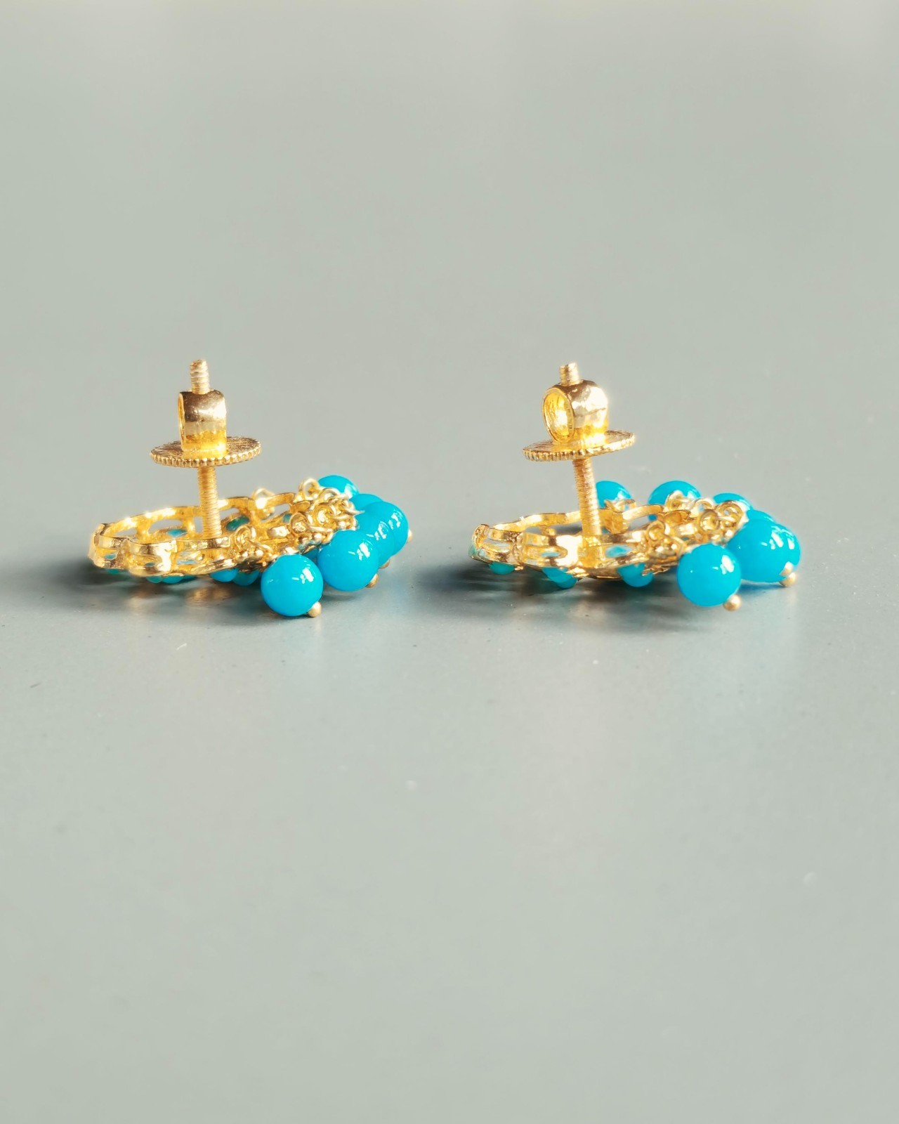 22k Gold and Turquoise Vintage Earrings – 9.5g -Preowned in Excellent Condtion