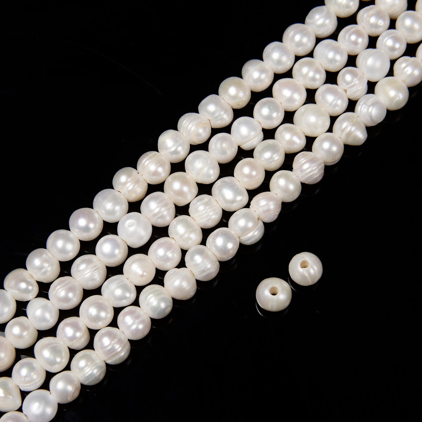 2.0mm Hole Fresh Water Pearl Potato Shape Beads 8mm 10mm 12mm 13mm 13″ Strand