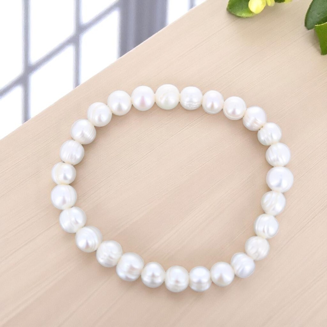 Small Pearl Stretch Bracelet, Genuine Cultured Freshwater Pearls, Bracelet, 7.5″